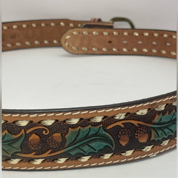 42 inch Top Grain Leather Tooled Belt with “Jim” on belt - Picture 2 of 9